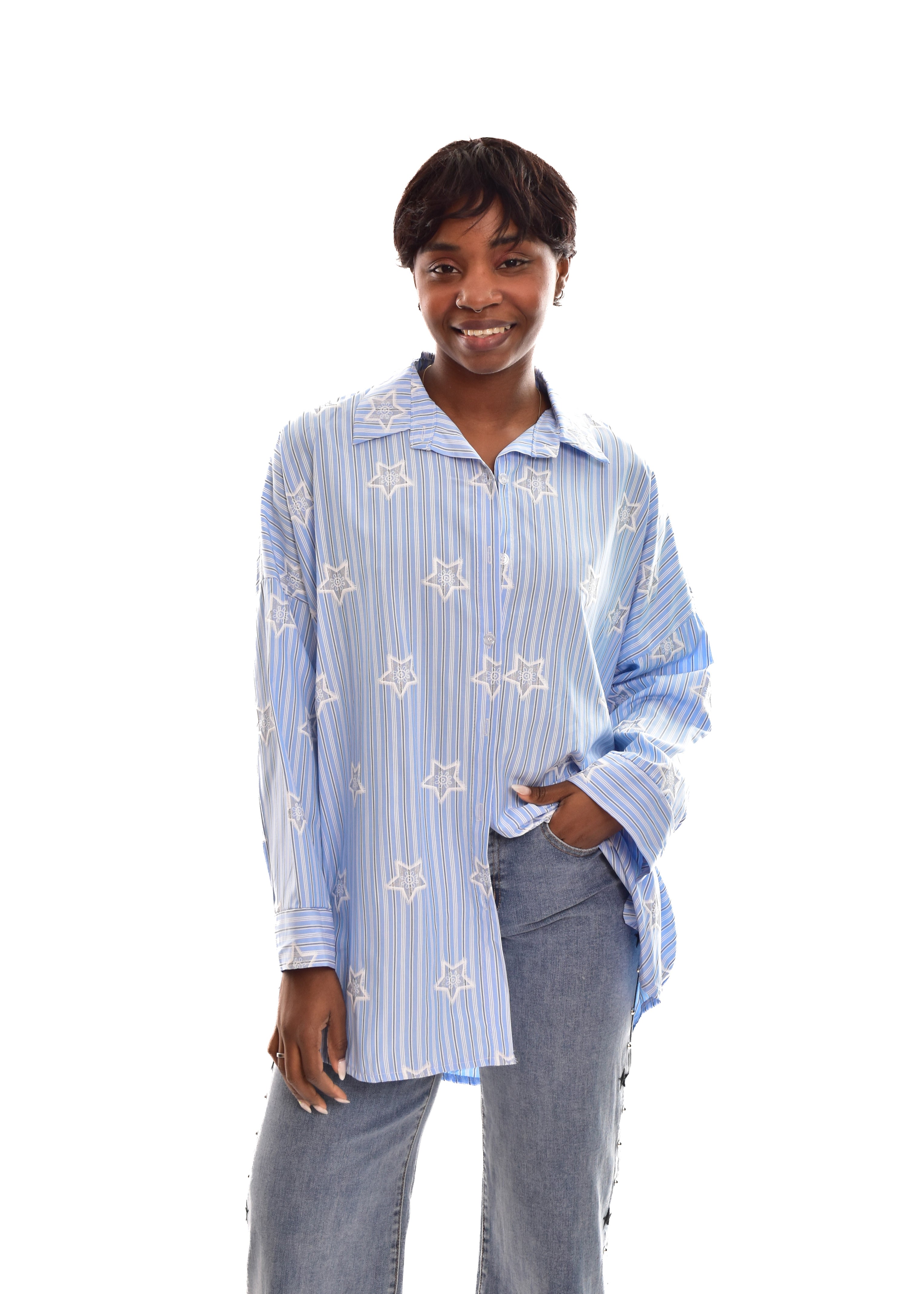 BLUSA AZUL ESTRELLAS