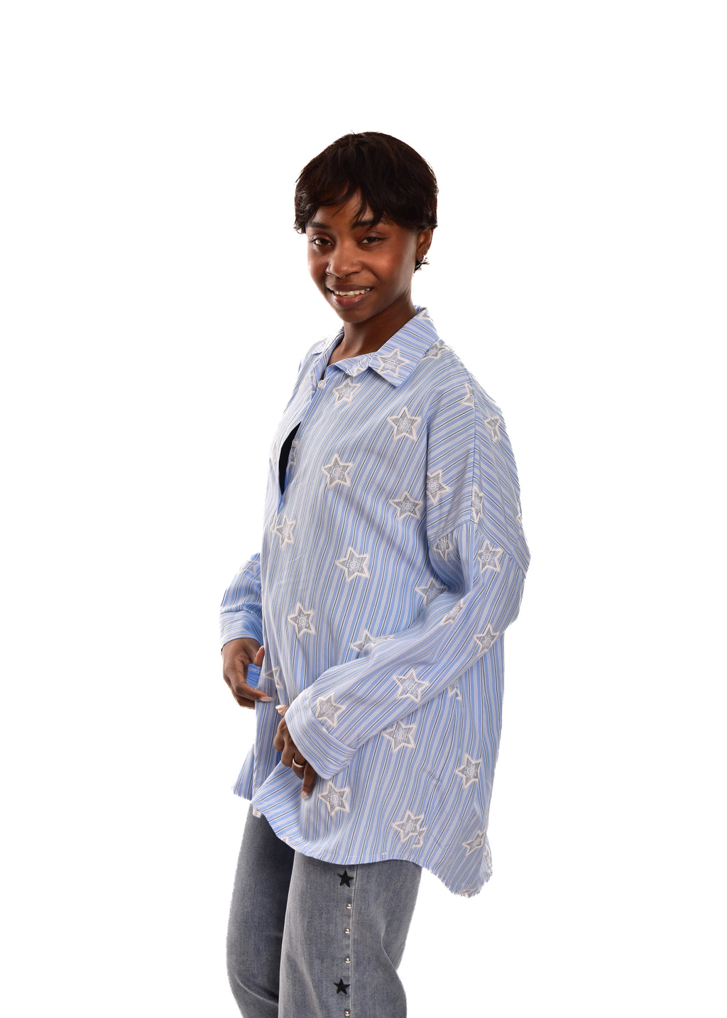 BLUSA AZUL ESTRELLAS