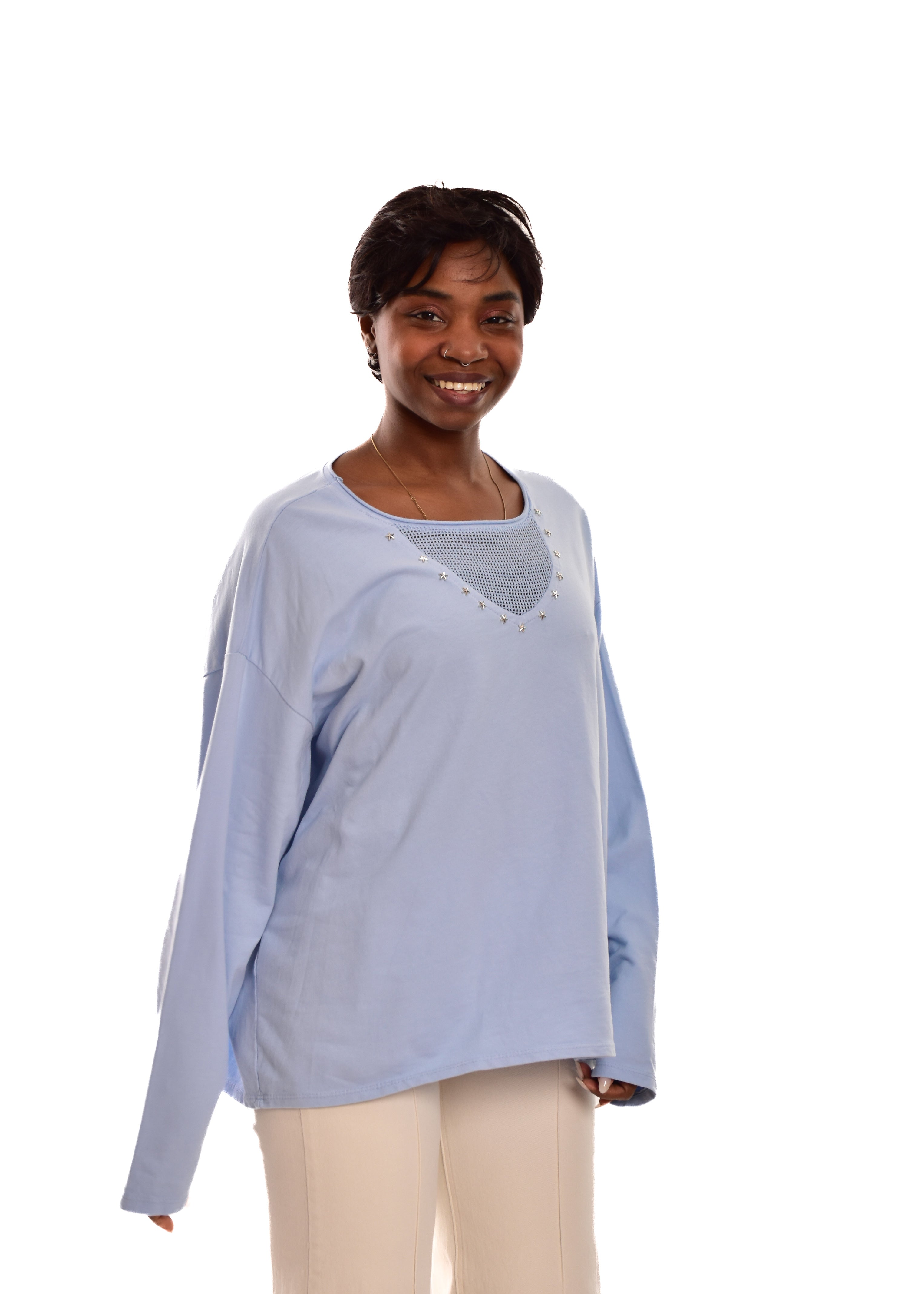 CAMISETA TACHUELAS-AZUL