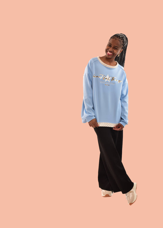 SUDADERA BEAUTIFUL THINGS-AZUL