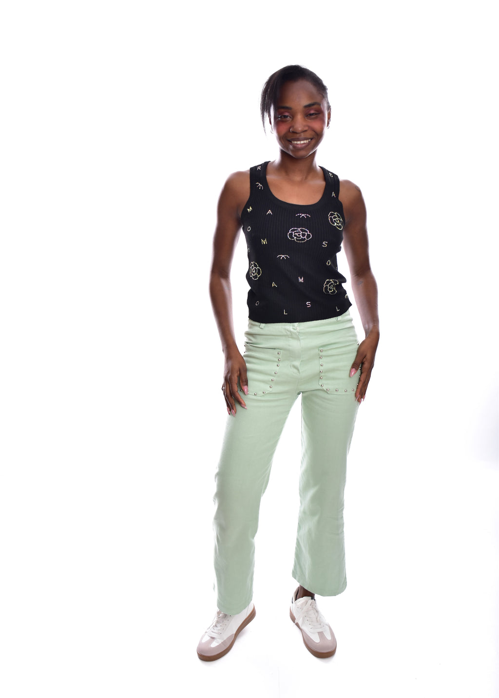 PANTALÓN TACHAS-VERDE