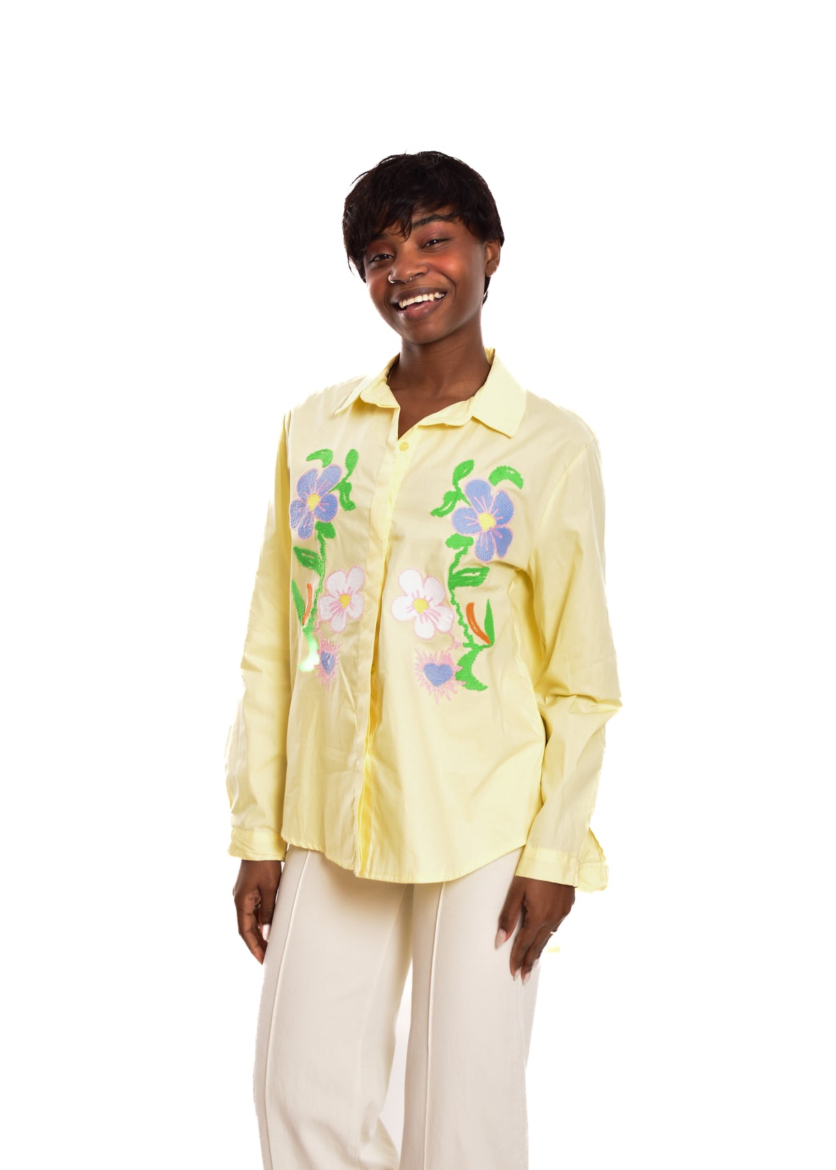 BLUSA BORDADOS-AMARILLA