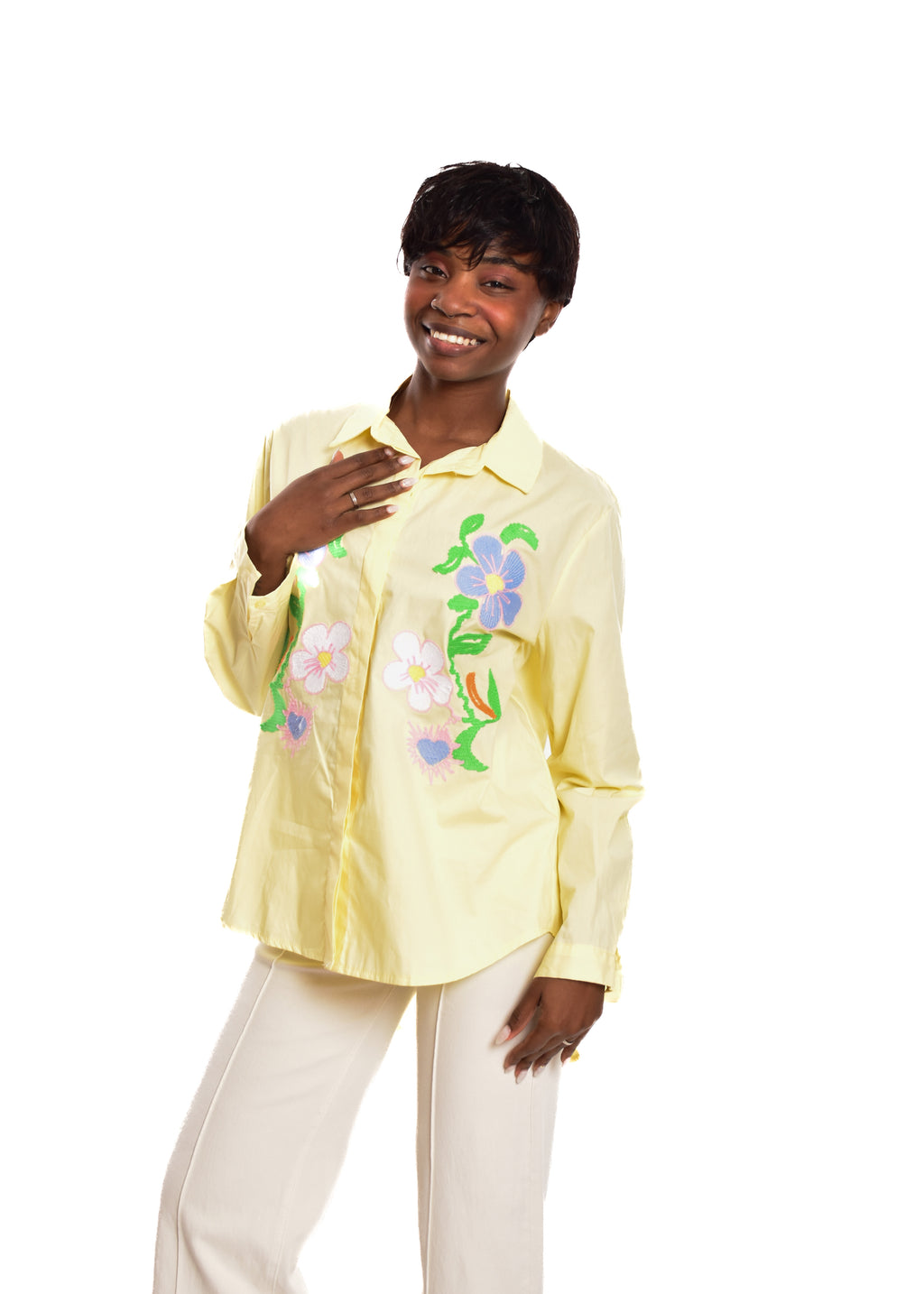 BLUSA BORDADOS-AMARILLA