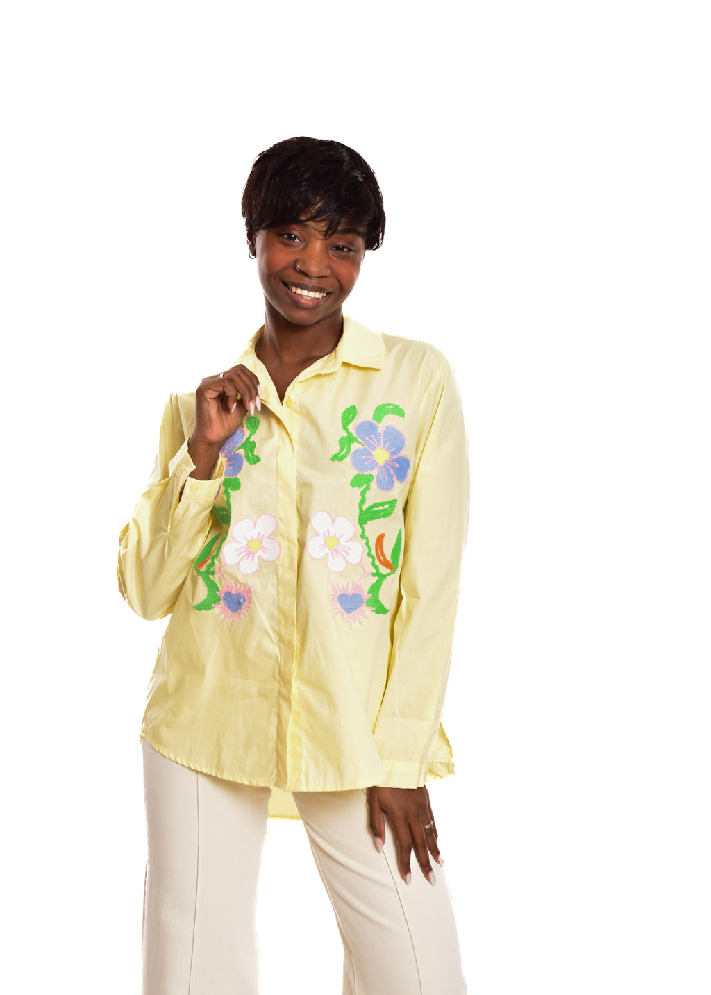 BLUSA BORDADOS-AMARILLA