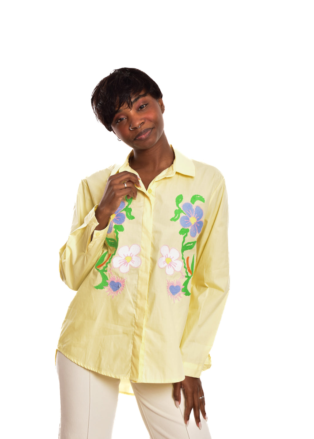 BLUSA BORDADOS-AMARILLA