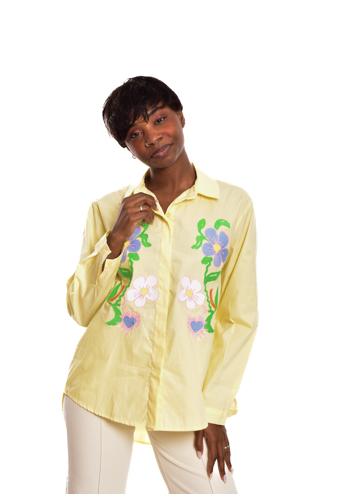 BLUSA BORDADOS-AMARILLA