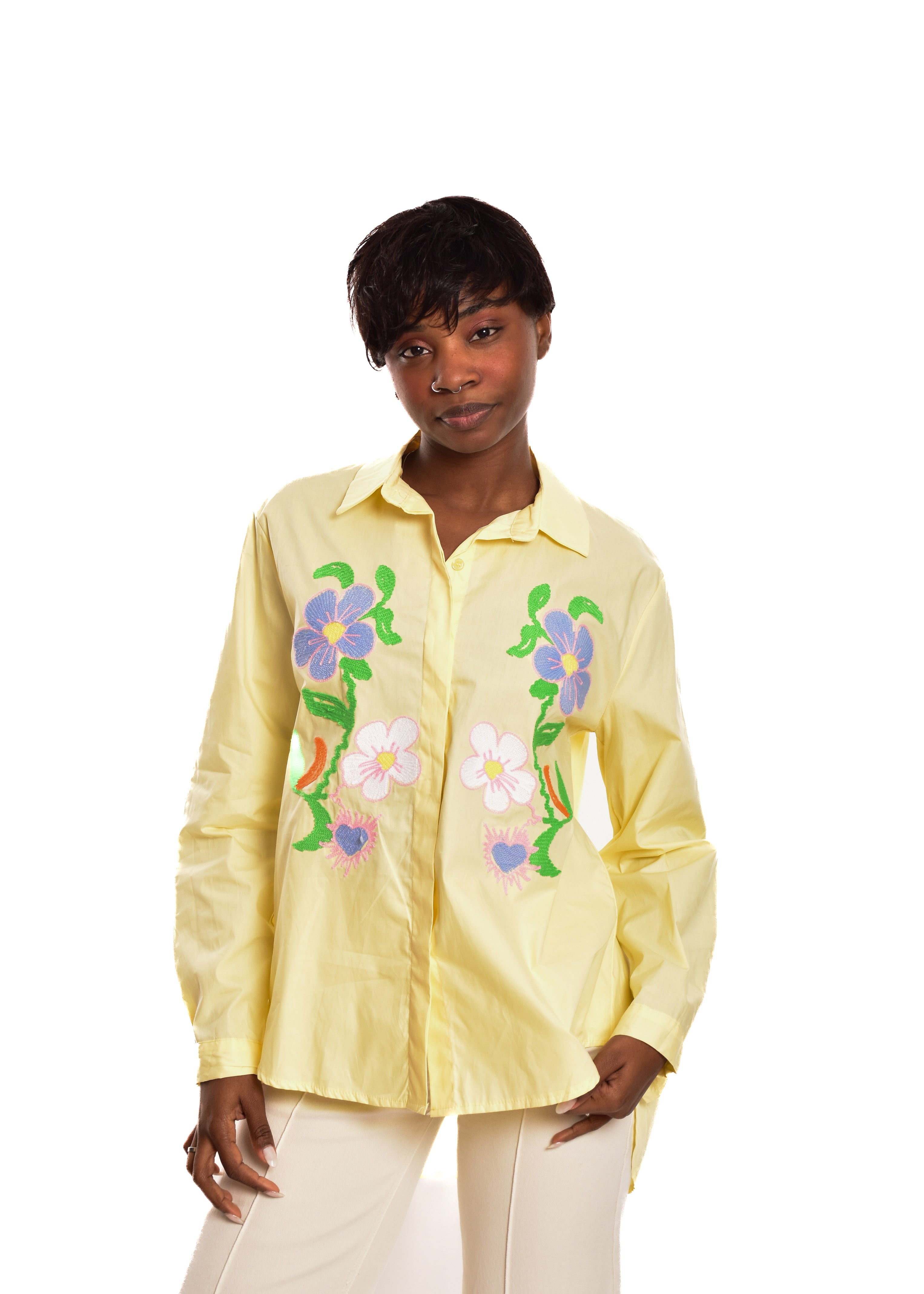 BLUSA BORDADOS-AMARILLA