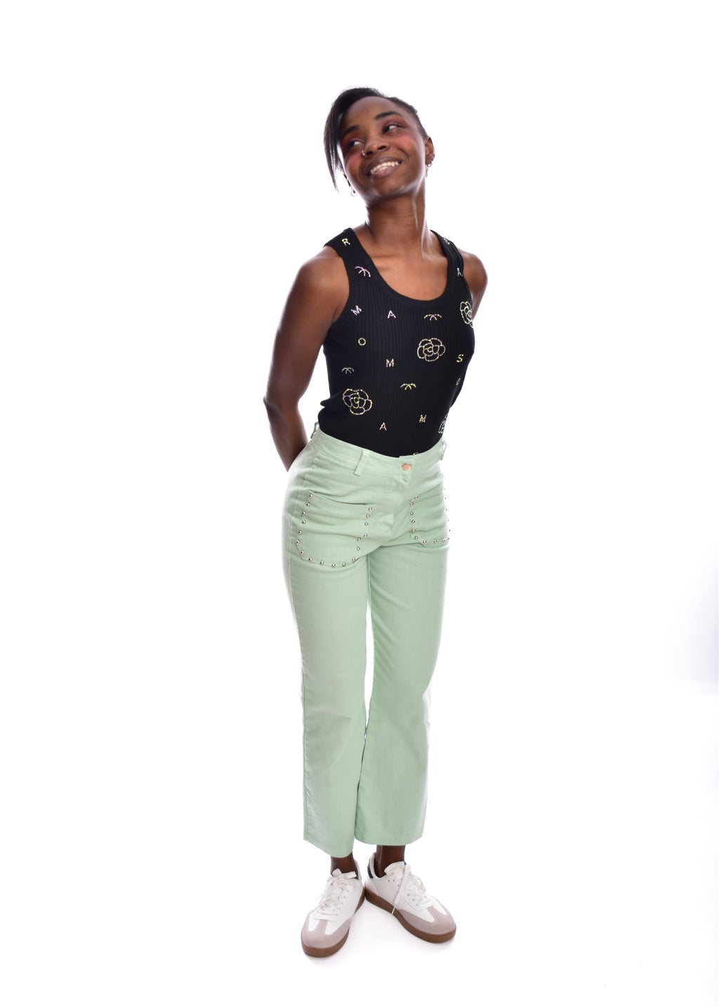 PANTALÓN TACHAS-VERDE