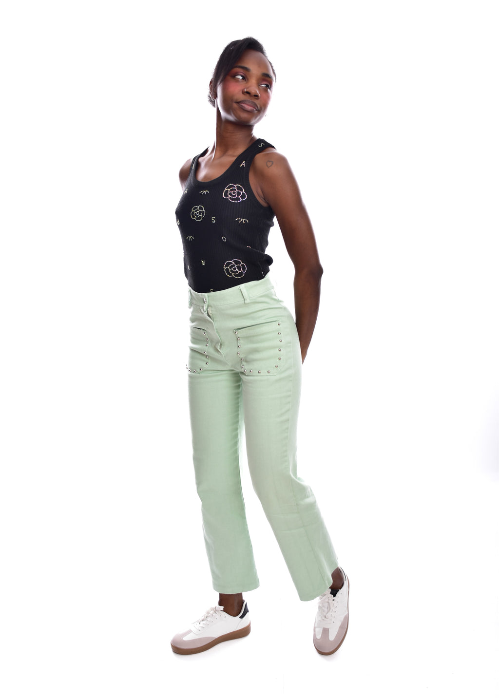 PANTALÓN TACHAS-VERDE