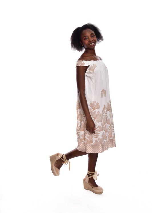 VESTIDO PALMS-BEIGE