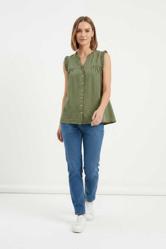 BLUSA VOLANTITO-KHAKI