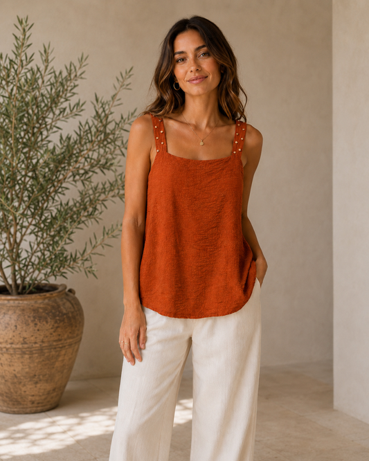 BLUSA TACHUELAS-TEJA