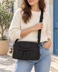BOLSO BANDOLERA FLOWER- NEGRO