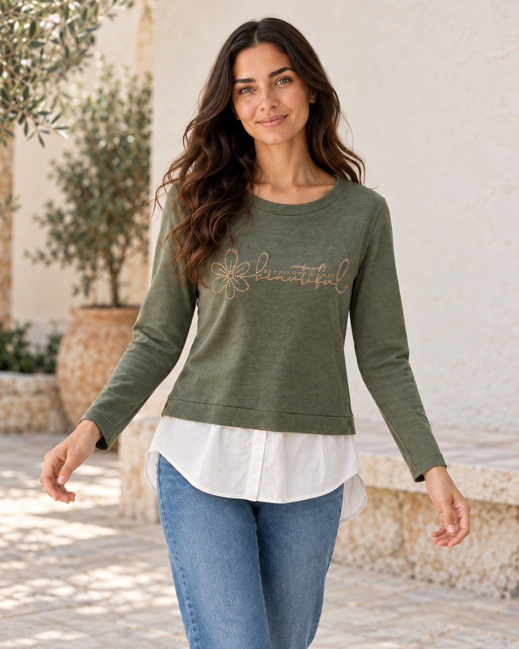 SUDADERA BEAUTIFUL-KHAKI