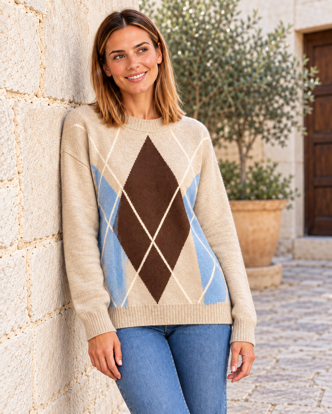JERSEY ROMBOS-BEIGE