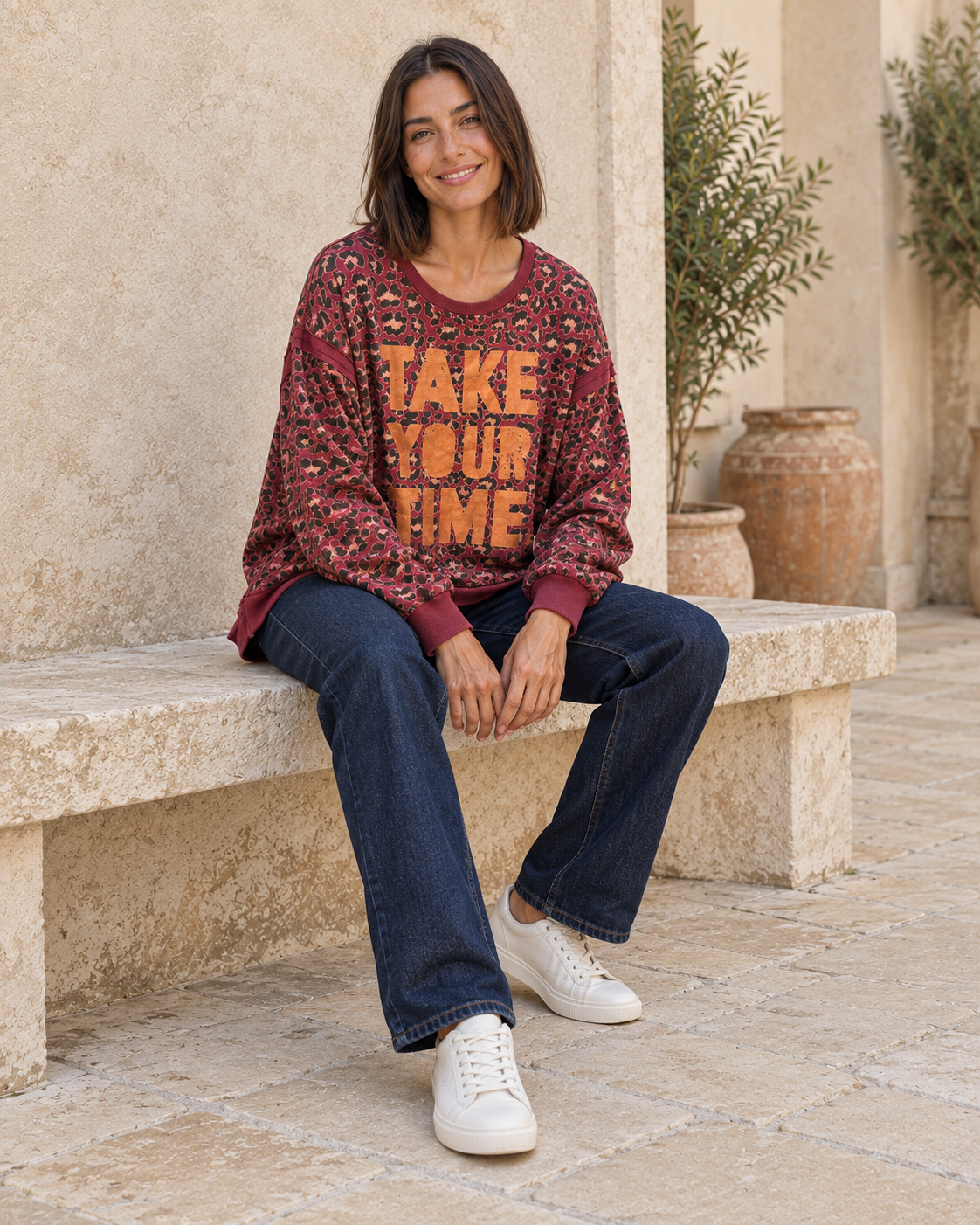 MAXI SUDADERA TAKE-GRANATE