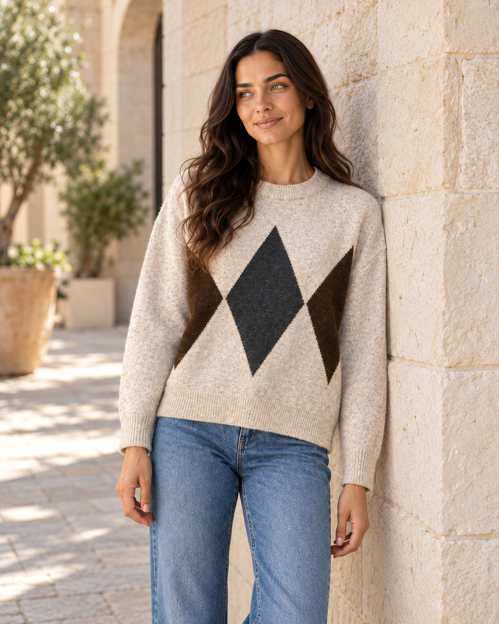 JERSEY ROMBOS-BEIGE
