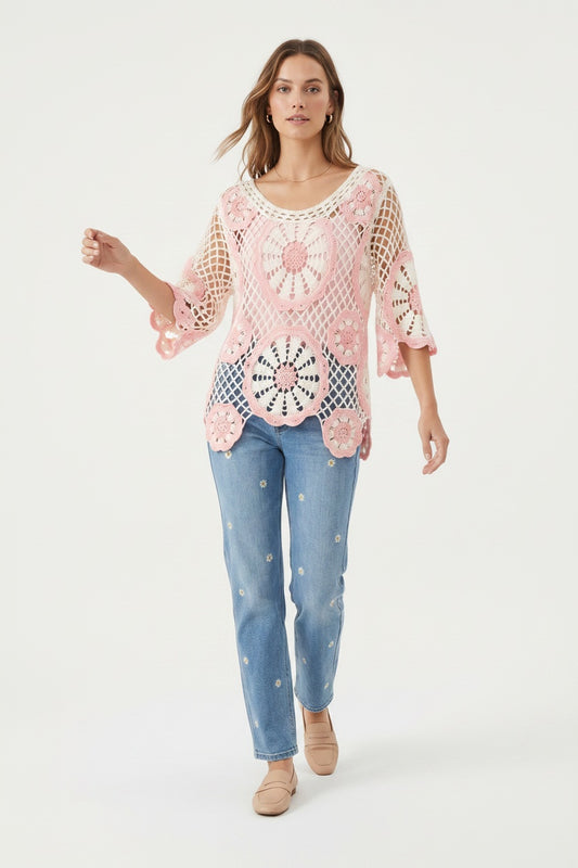 TOP CALADO-ROSA