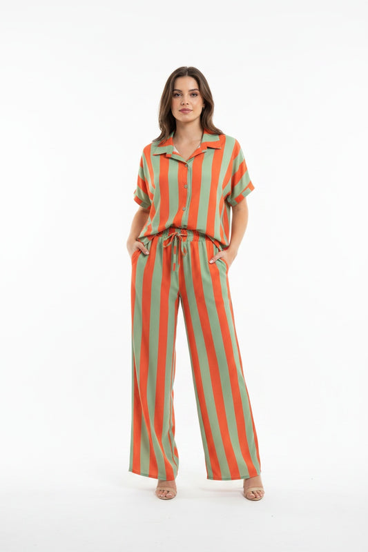 CONJUNTO RAYAS BOT- NARANJA Y VERDE