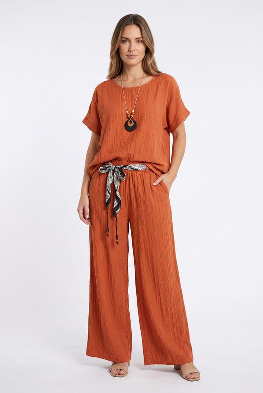 BLUSA ANUDADA-TEJA