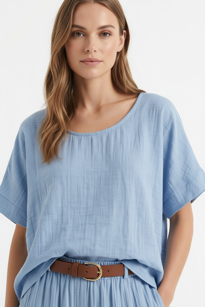BLUSA ESP V-AZUL