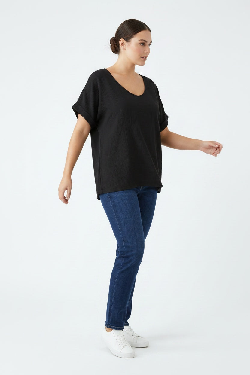 BLUSA ESP V-NEGRA
