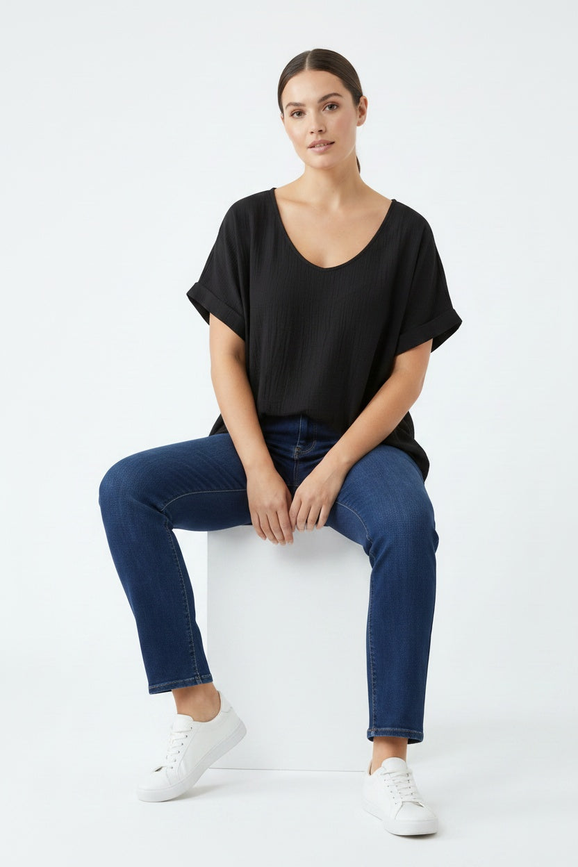 BLUSA ESP V-NEGRA