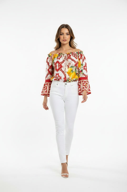 BLUSA LIMONES-GRANATE