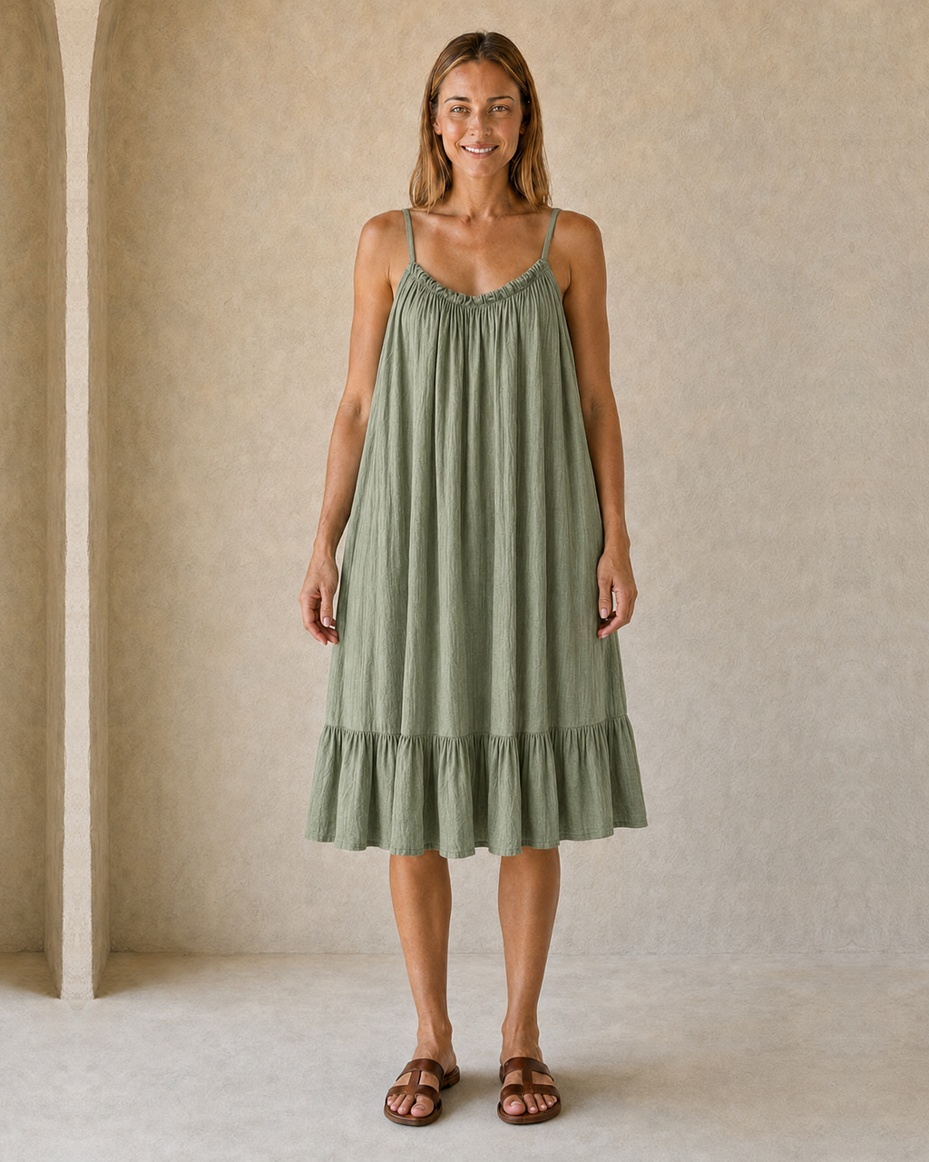 VESTIDO TIRANTE-KHAKI