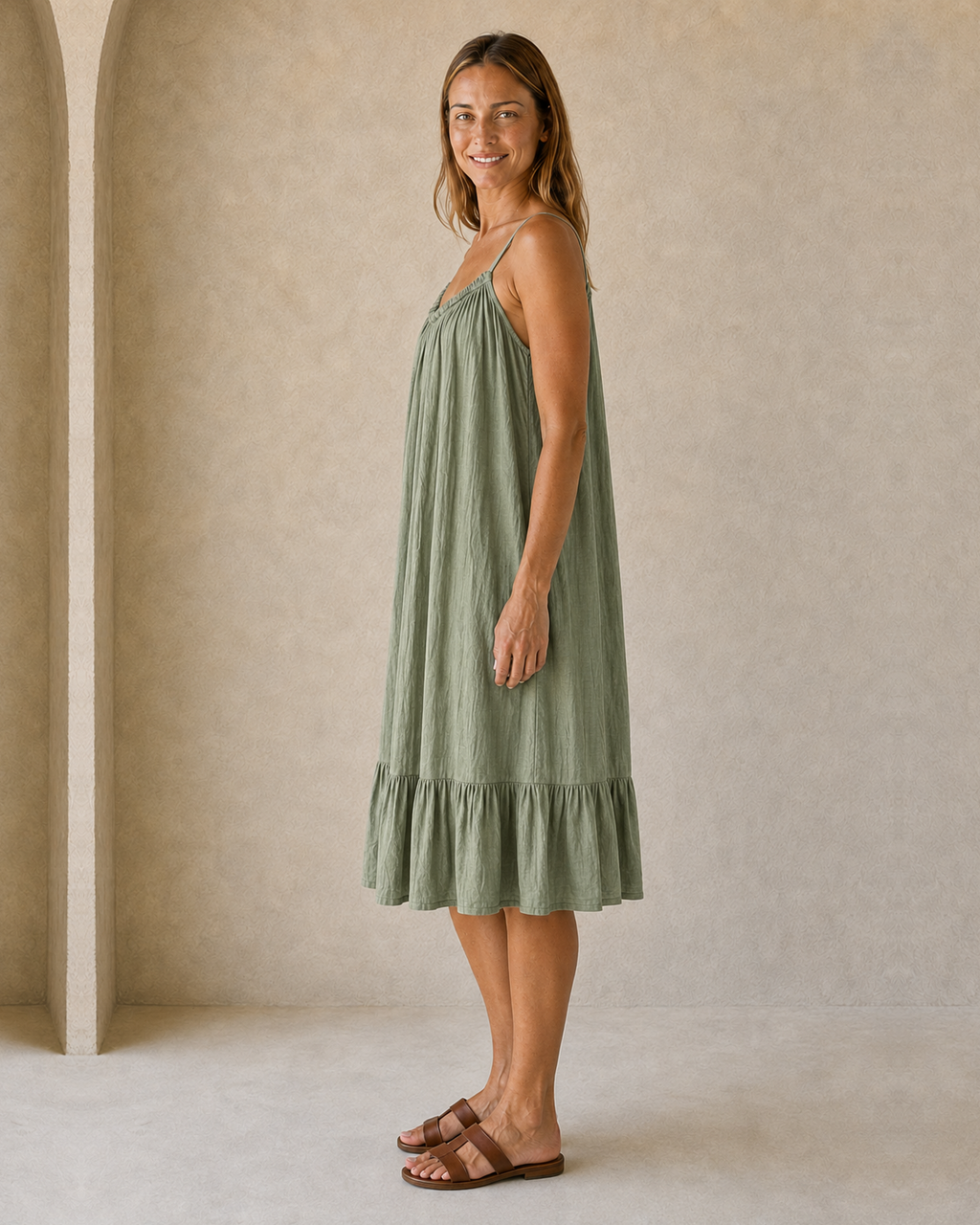 VESTIDO TIRANTE-KHAKI