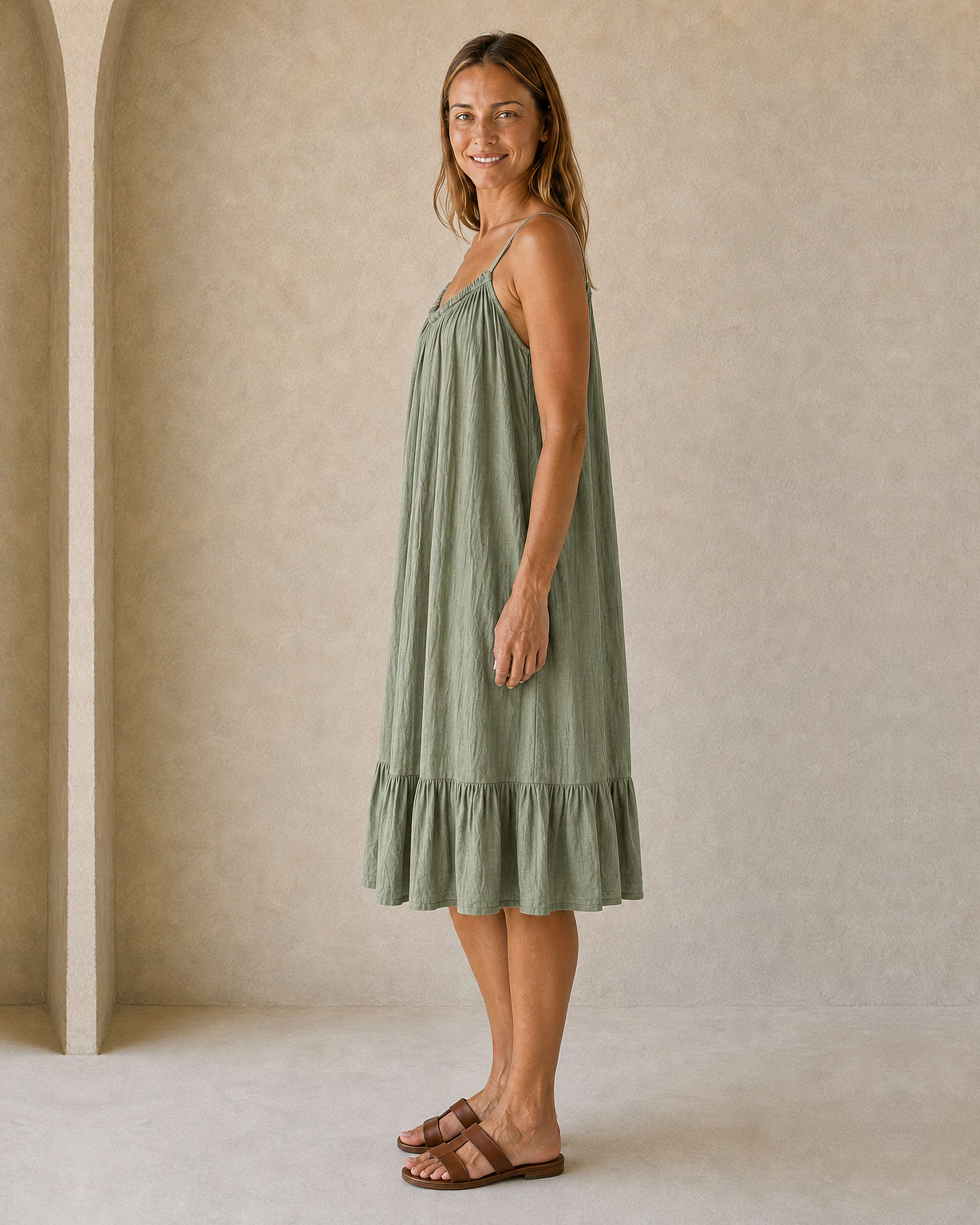 VESTIDO TIRANTE-KHAKI