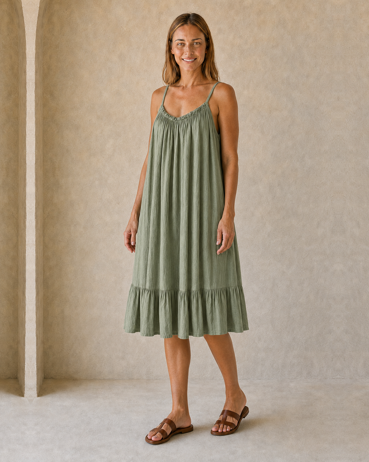 VESTIDO TIRANTE-KHAKI